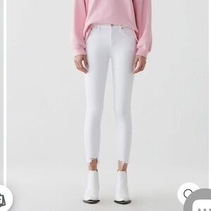 Agolde Sophie crop high rise Skinny Jeans white size 25
